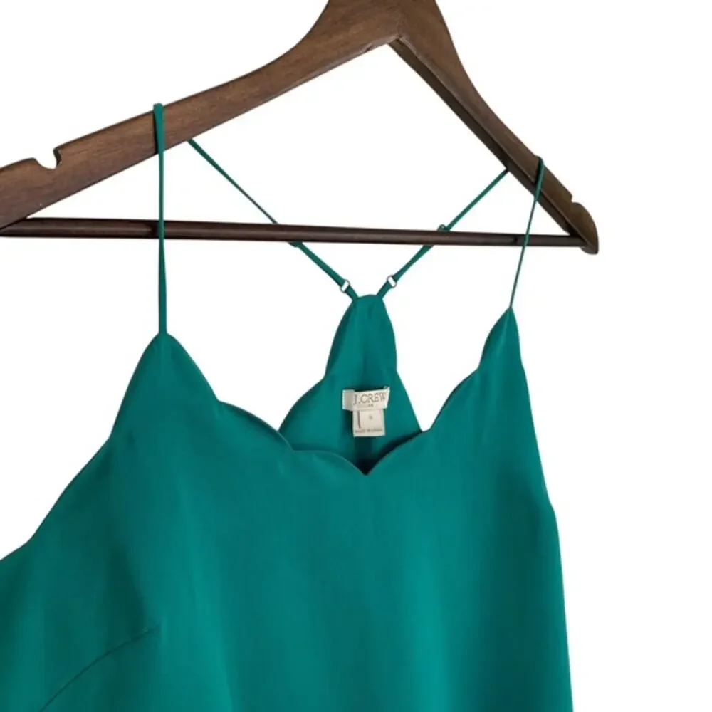 J. Crew Kelly Green Scallop Razor Back Tank - Size 6